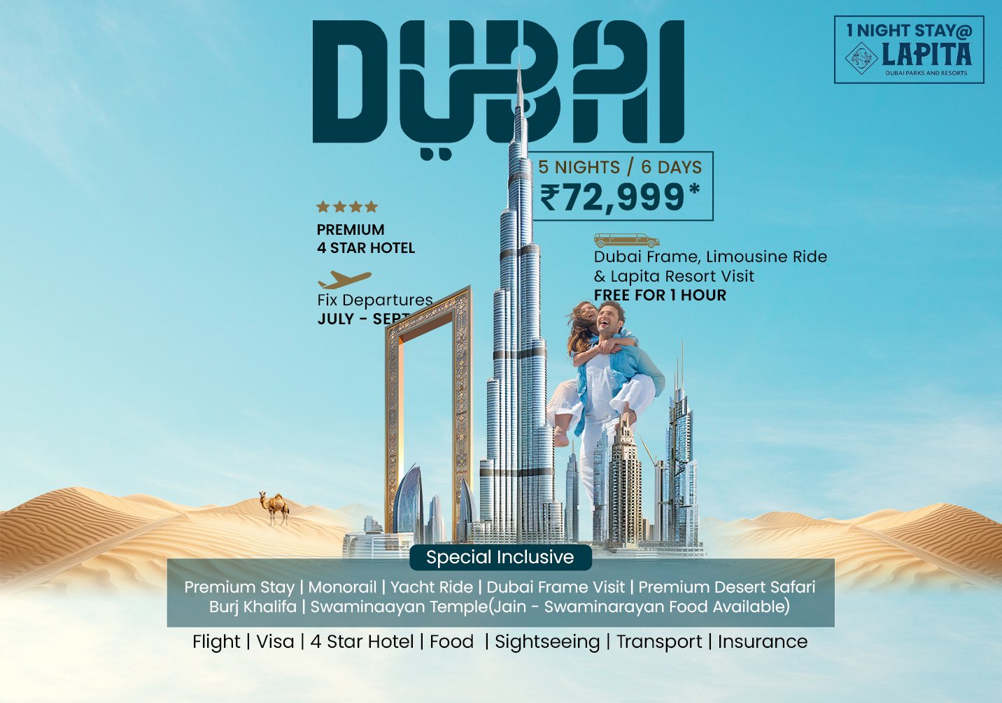 Dubai Package 2 with Lapita Resort - 5 Nights / 6 Days